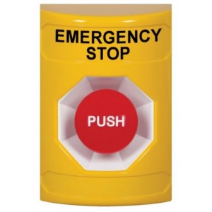 STI SS2204ES-EN Stopper Station – Yellow – Momentary Push – Emergency Stop Label